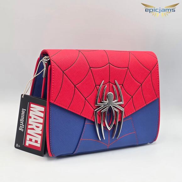 Loungefly Disney Marvel Spider Man Color-Block Crossbody Bag New - Picture 2 of 8